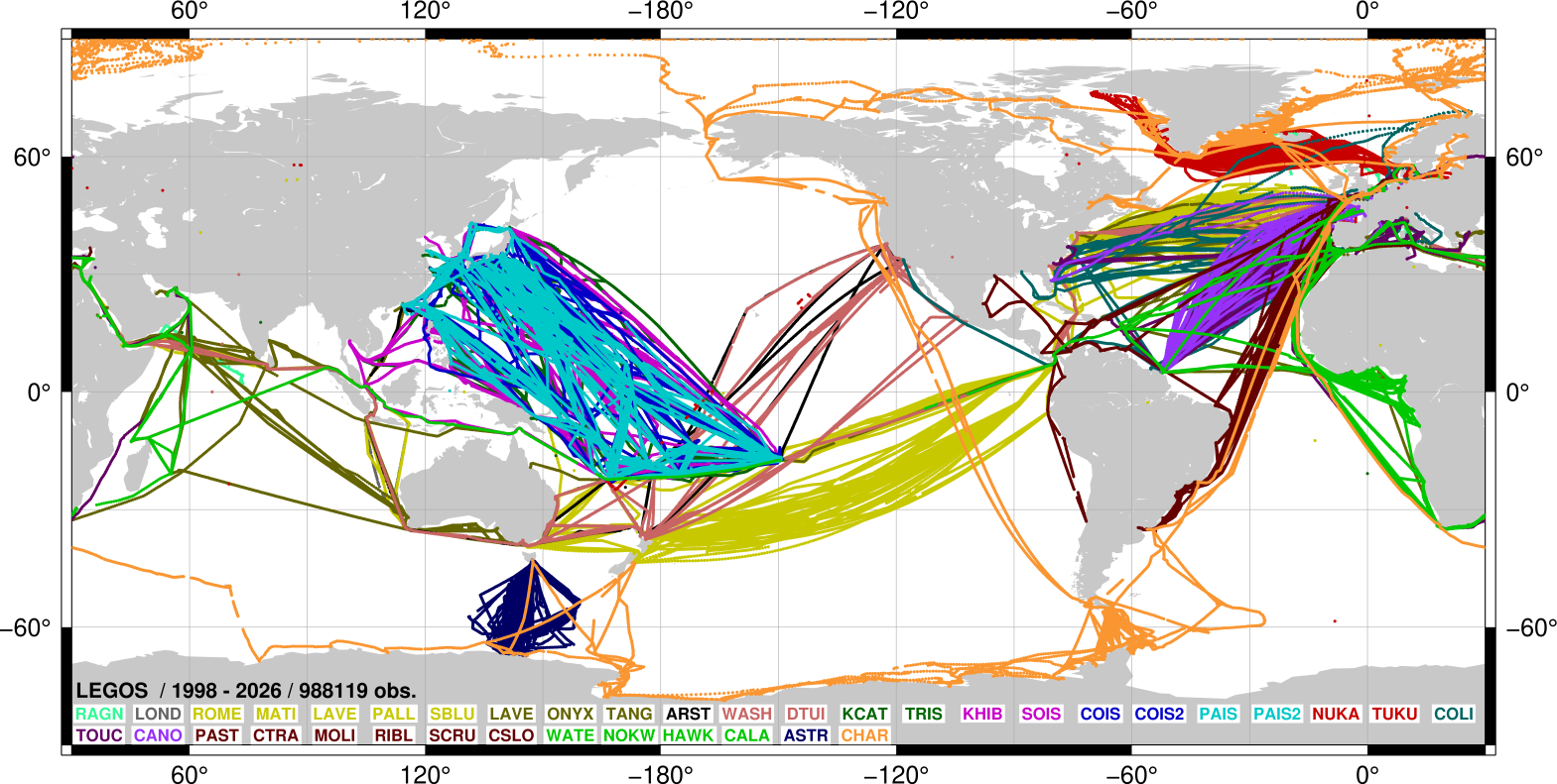 Spatial distribution during 01 Jan. 1998 - 31 May. 2026