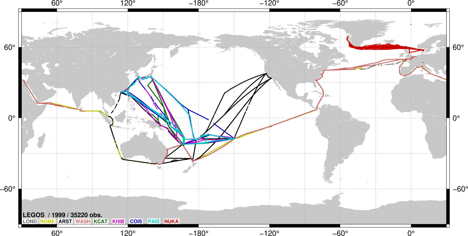 Spatial distribution during 1999