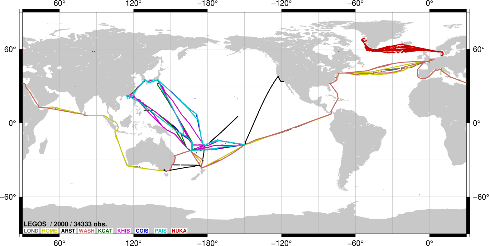 Spatial distribution during 2000