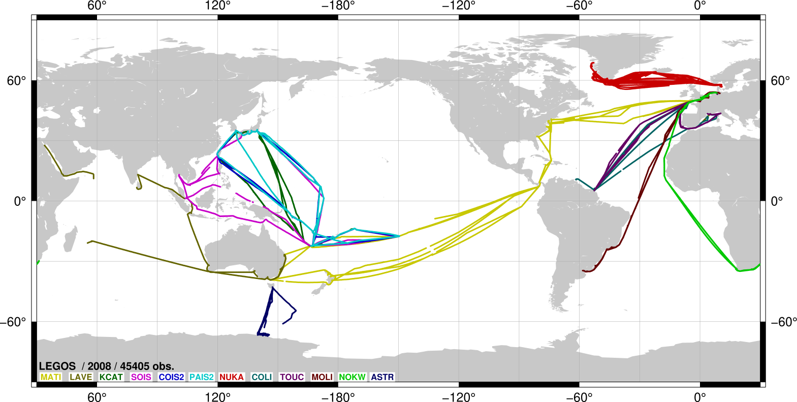 Spatial distribution during 2008