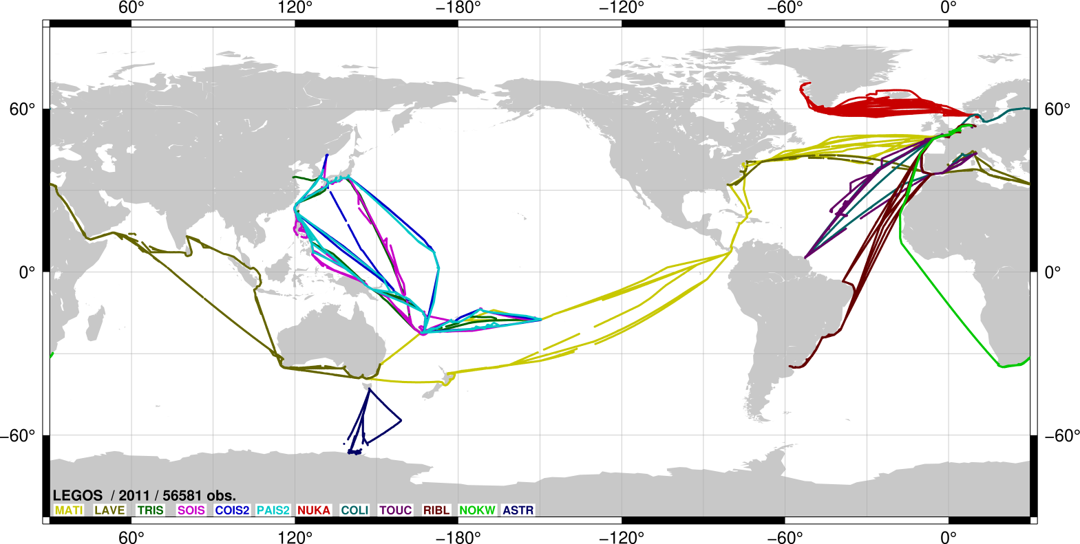 Spatial distribution during 2011