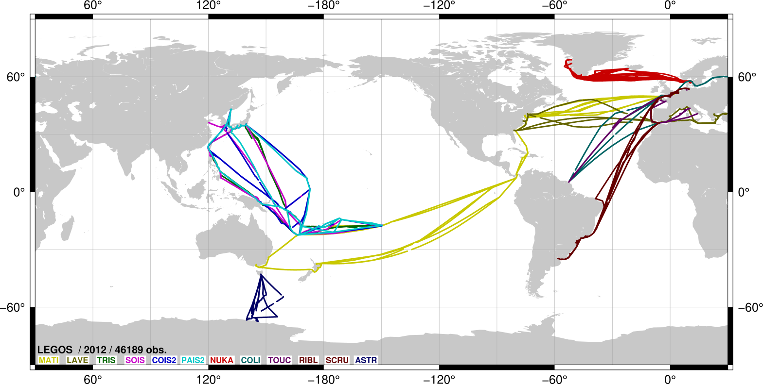 Spatial distribution during 2012