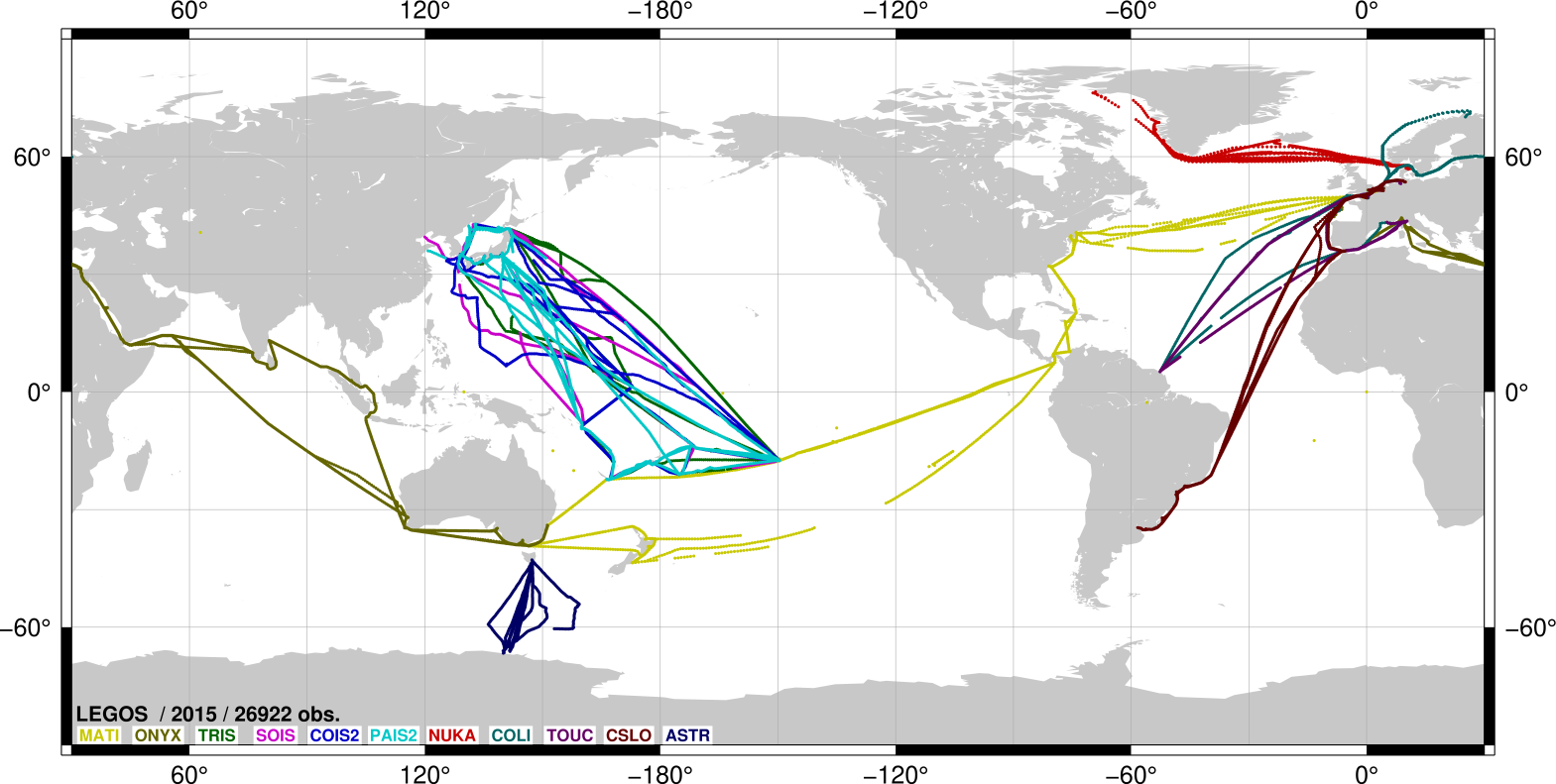Spatial distribution during 2015