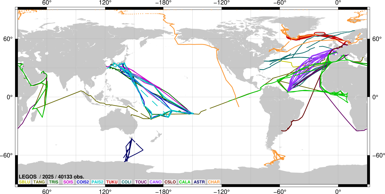 Spatial distribution during 2025